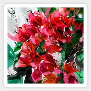 Red bougainvillea Sticker